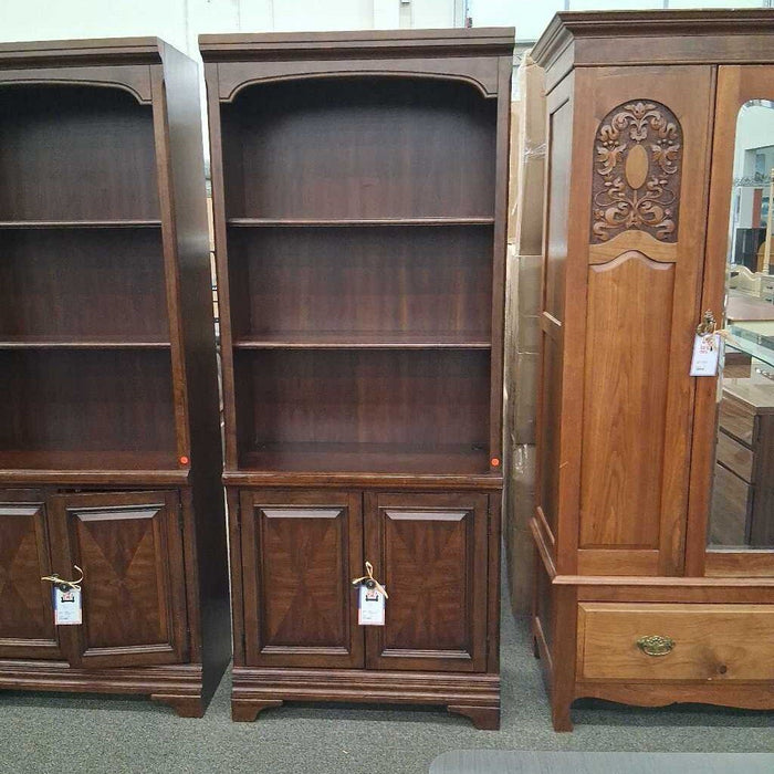 Wood Bookshelf w/ Cabinet