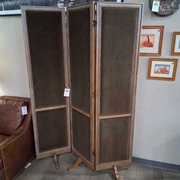 Wood & Fabric 3 Panel Room Divider