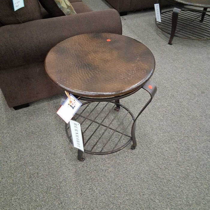 Bernhardt Hammered Copper End Table