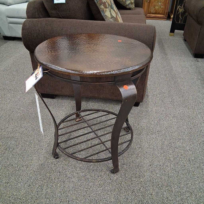 Bernhardt Hammered Copper End Table