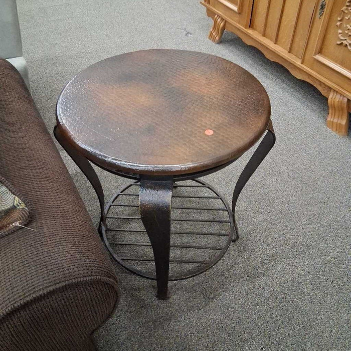 Bernhardt Hammered Copper End Table
