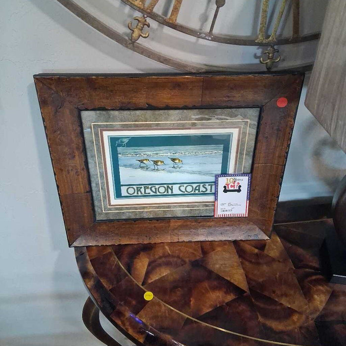 Oregon Coast Print Brown Frame