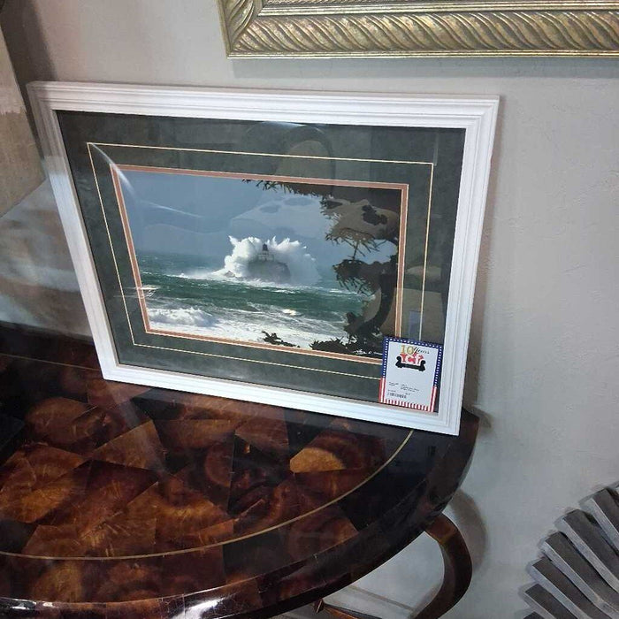 Lighthouse Print White Frame