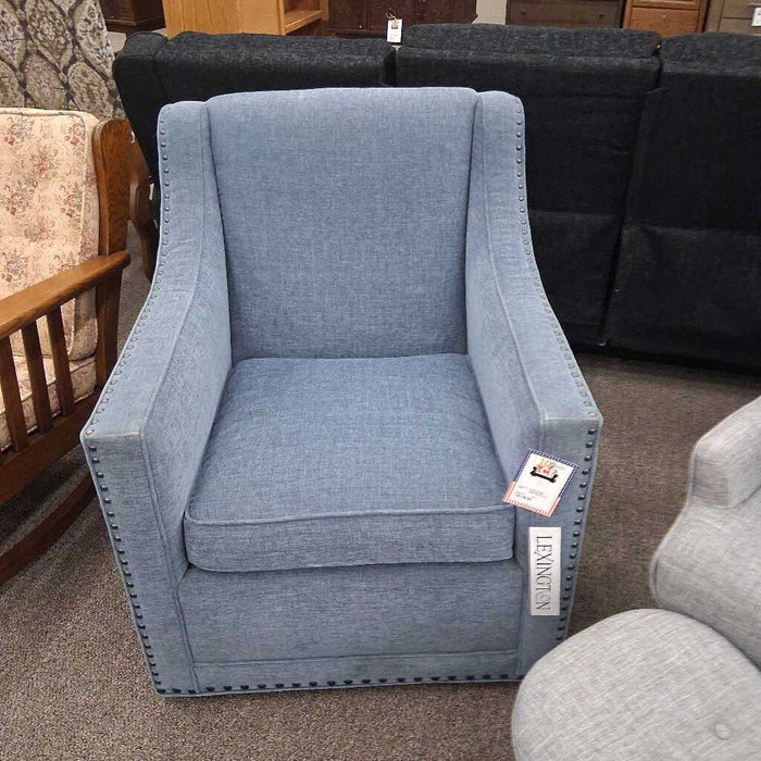Lexington Blue Fabric Swivel Chair