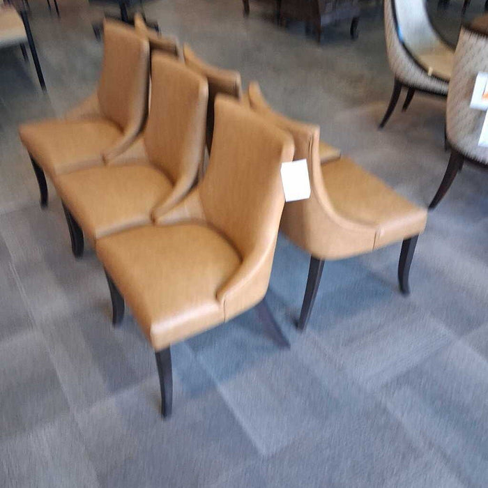 Set Of 6 Tan Dining Chairs