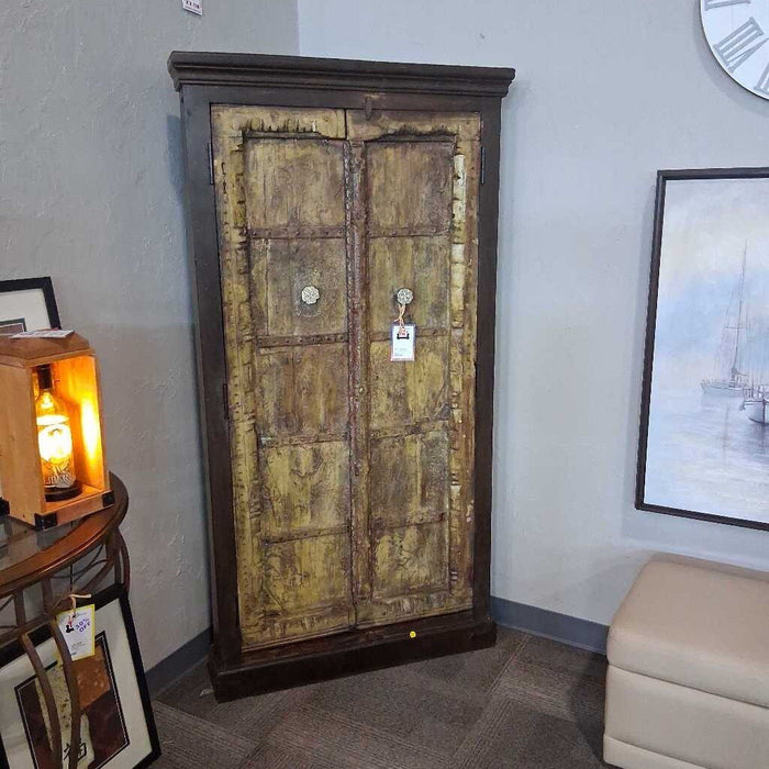 Rustic Distressed Corner Cabinet