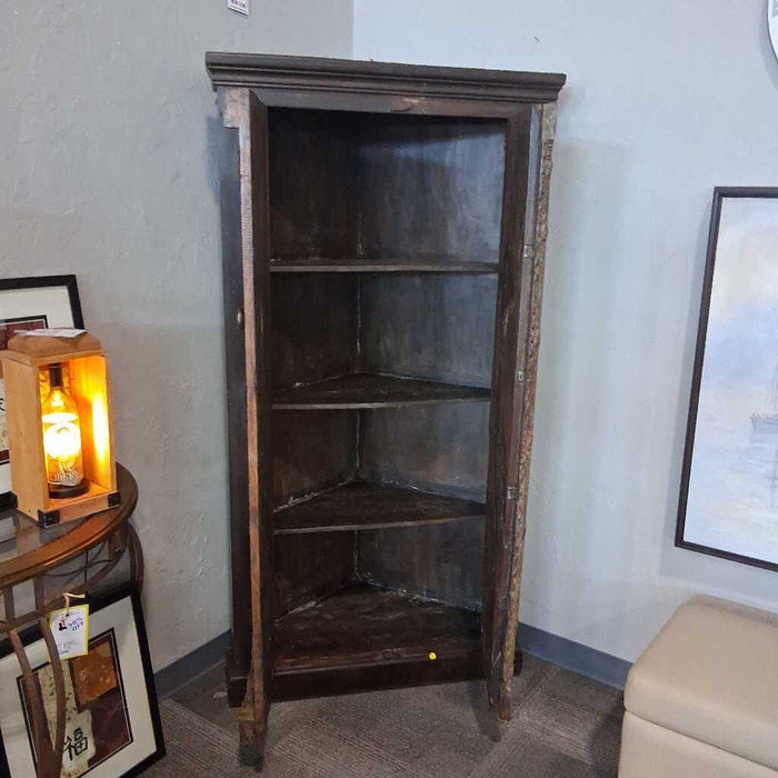 Rustic Distressed Corner Cabinet