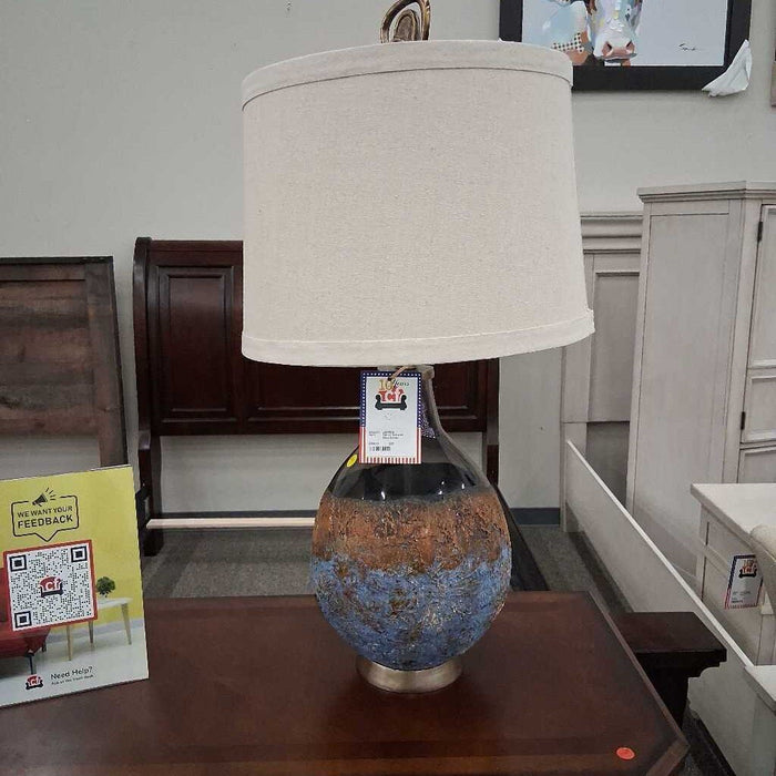 Pair of Textured Glass Lamps