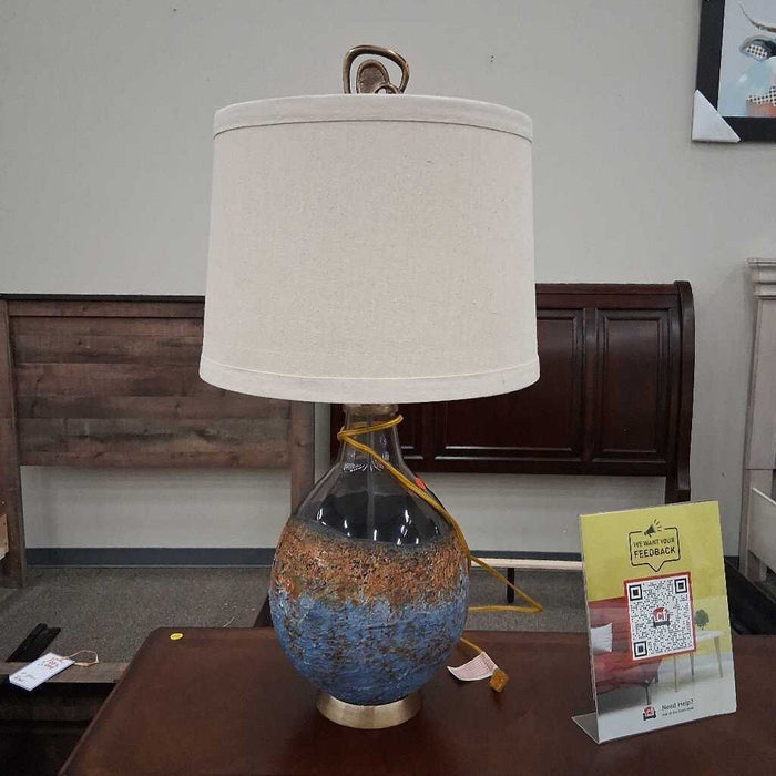 Pair of Textured Glass Lamps
