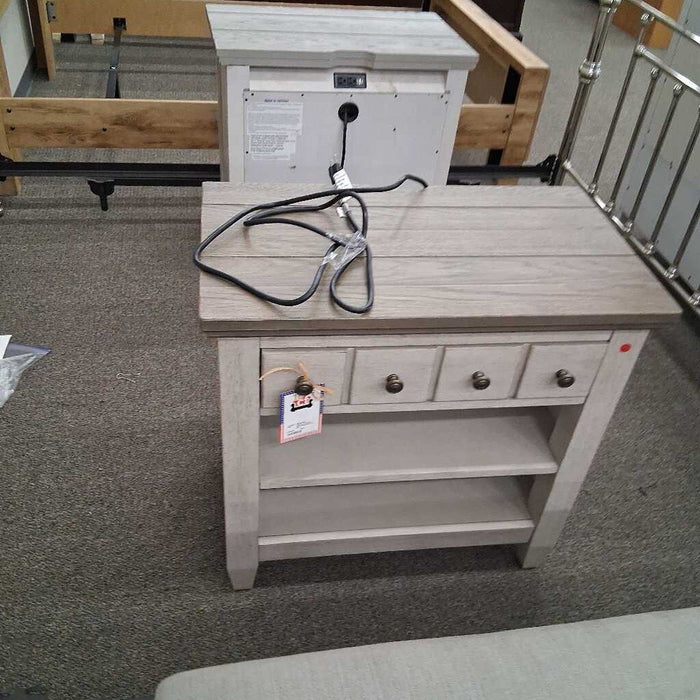 Liberty Furniture Gray Nightstand w/ Pwr
