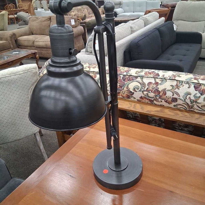 Pair Of Black Metal Lamps