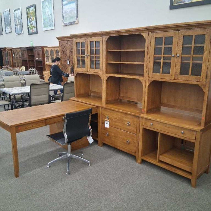 7 Piece Oak Partners Desk