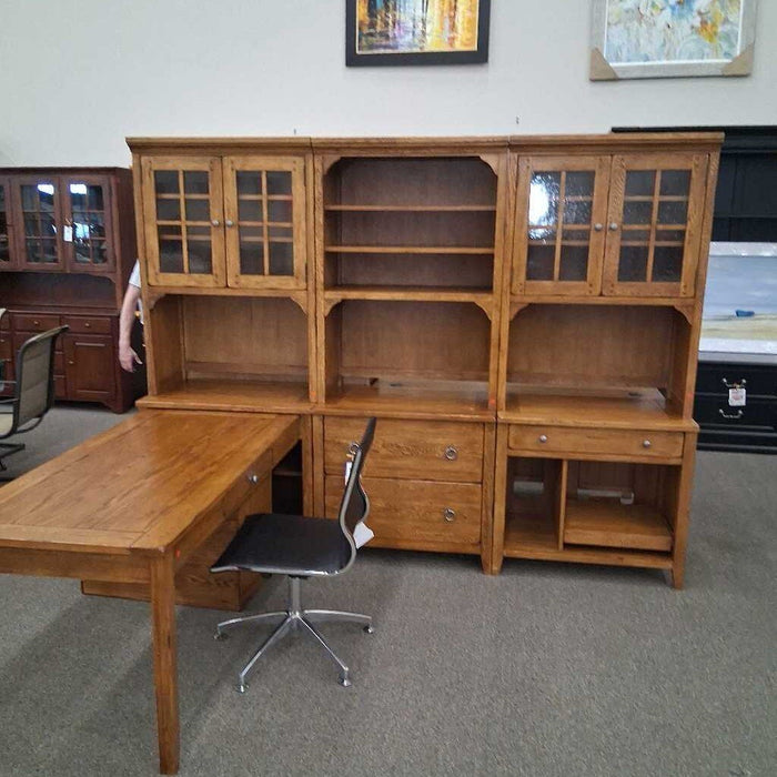 7 Piece Oak Partners Desk
