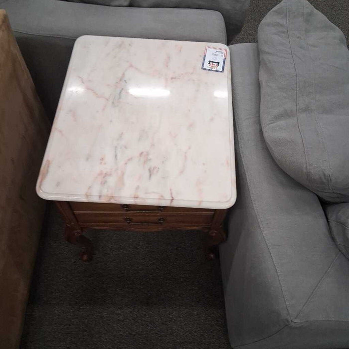Vintage Marble Top End Table