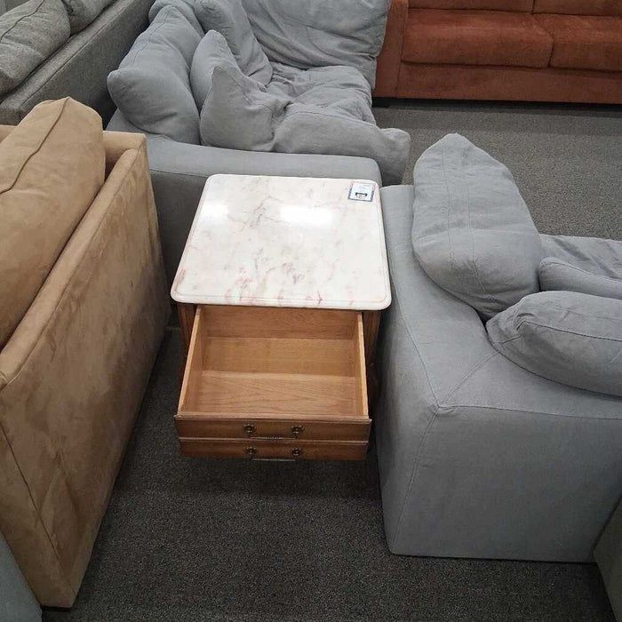 Vintage Marble Top End Table