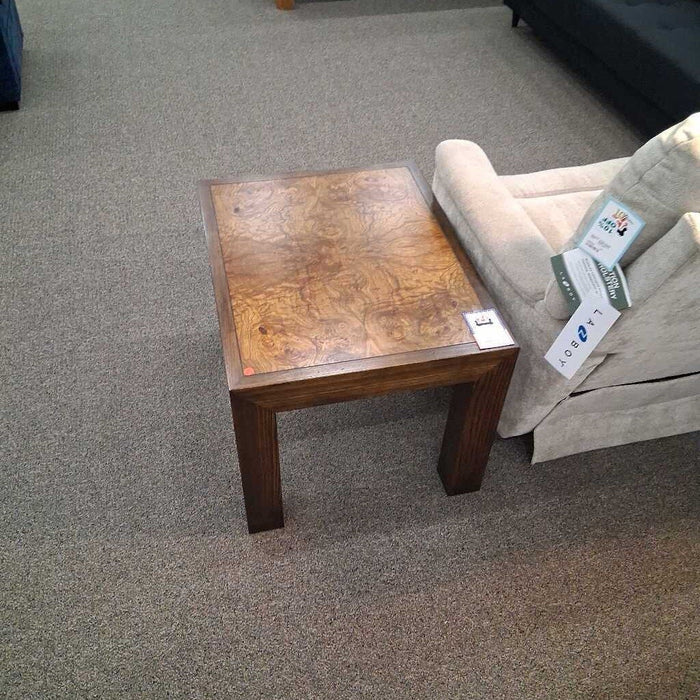Dark Burl Wood End Table
