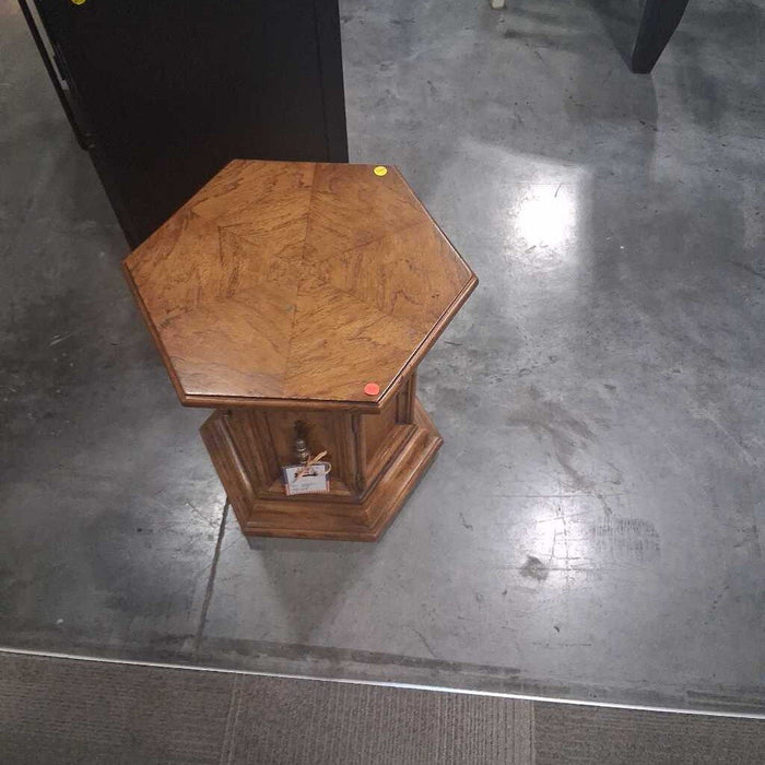 Hexagonal Drexel End Table w/ Cabinet