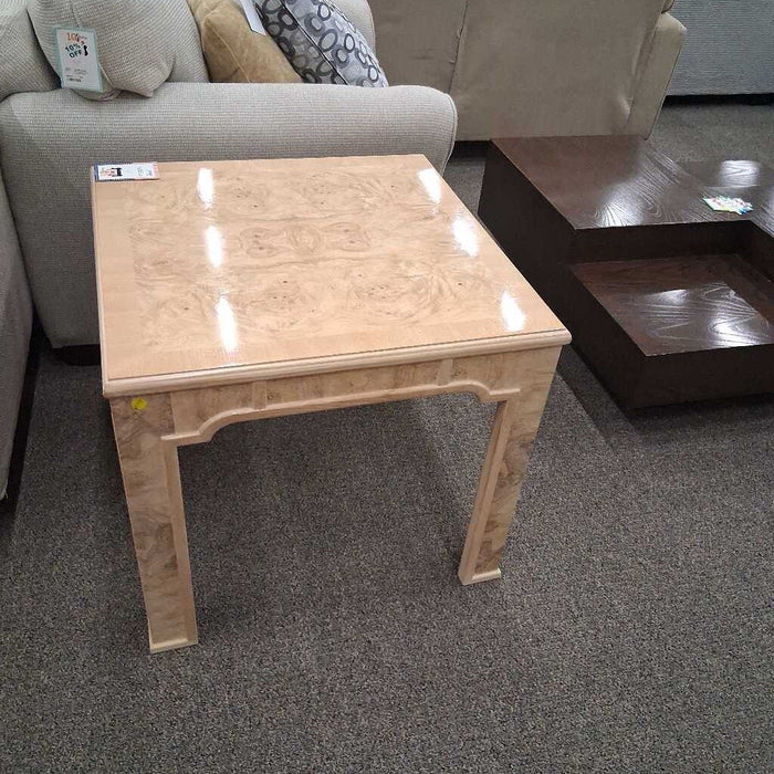 Blonde Burl Wood End Table