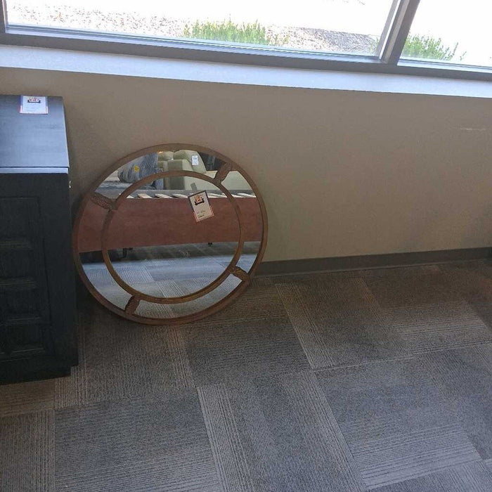Round Wheat Frame Mirror