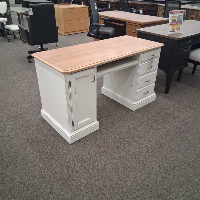 Hooker White & Brown Desk (No Shelf)