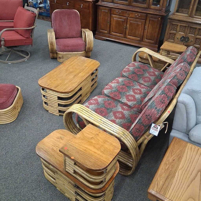 7 Pc Bamboo Living Room Set