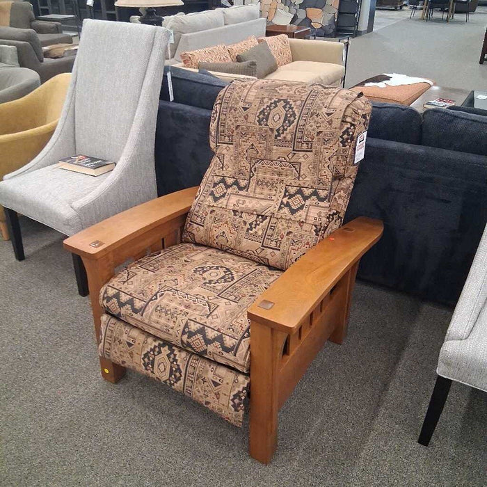 Stickley Brown Fabric Pushback Recliner