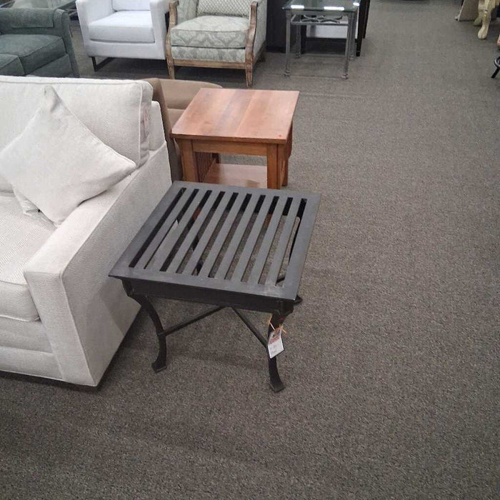 Black Metal Patio End Table