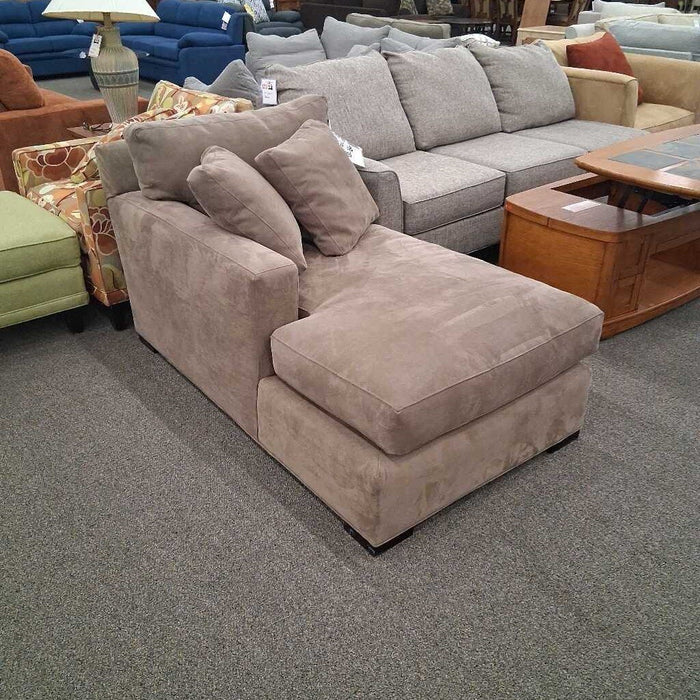 Crate & Barrel Brown Fabric Chaise Lounge