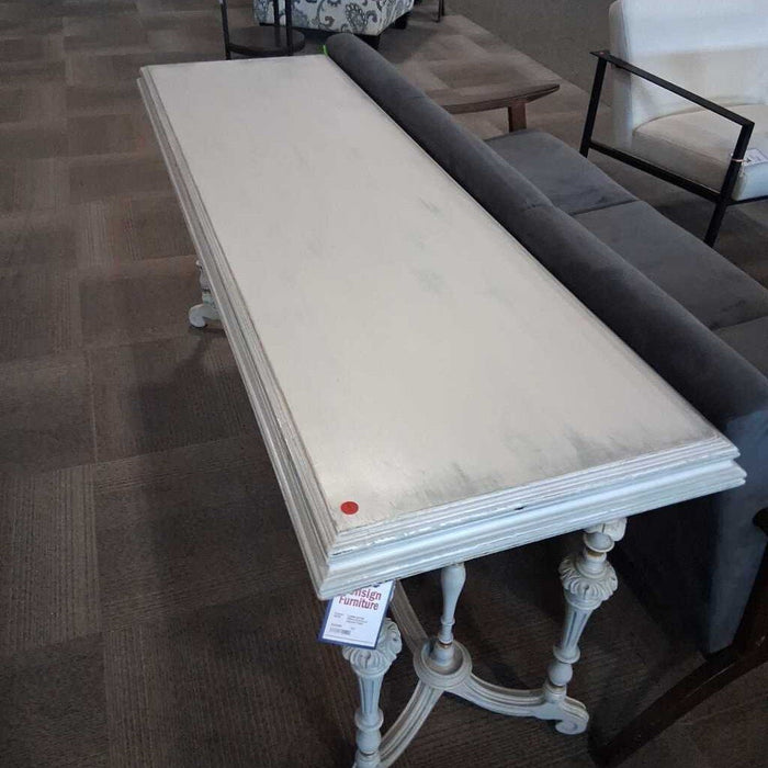 White Distressed Console Table