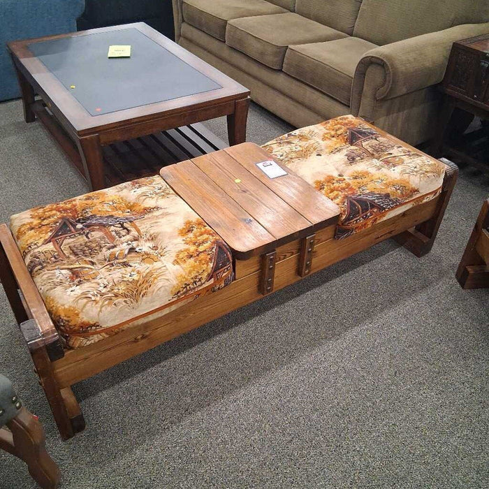 Rustic Brown Pattern Wood Bench