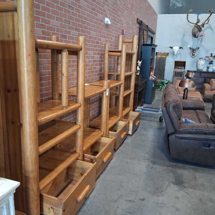 Large Log Shelf Unit w/ Dwrs