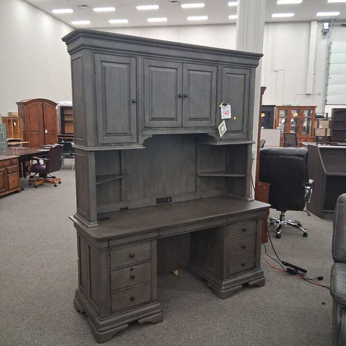 Aspenhome Gray Desk w/ Hutch