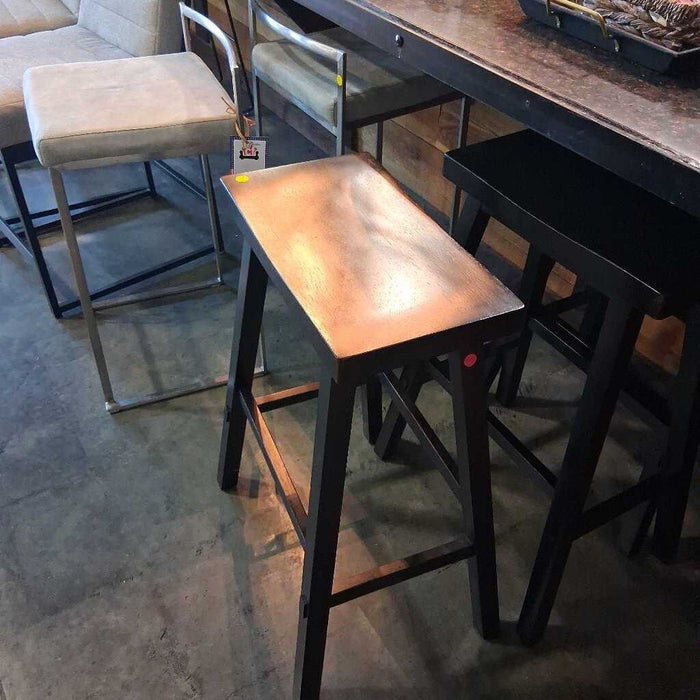 Set of 3 Black Barstools