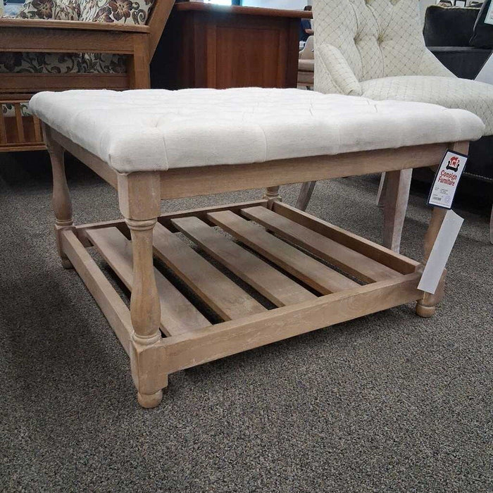 Peir 1 Beige Tufted Ottoman