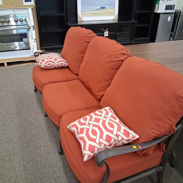 Cast Aluminium Red Fabric 4 Pc Patio Set
