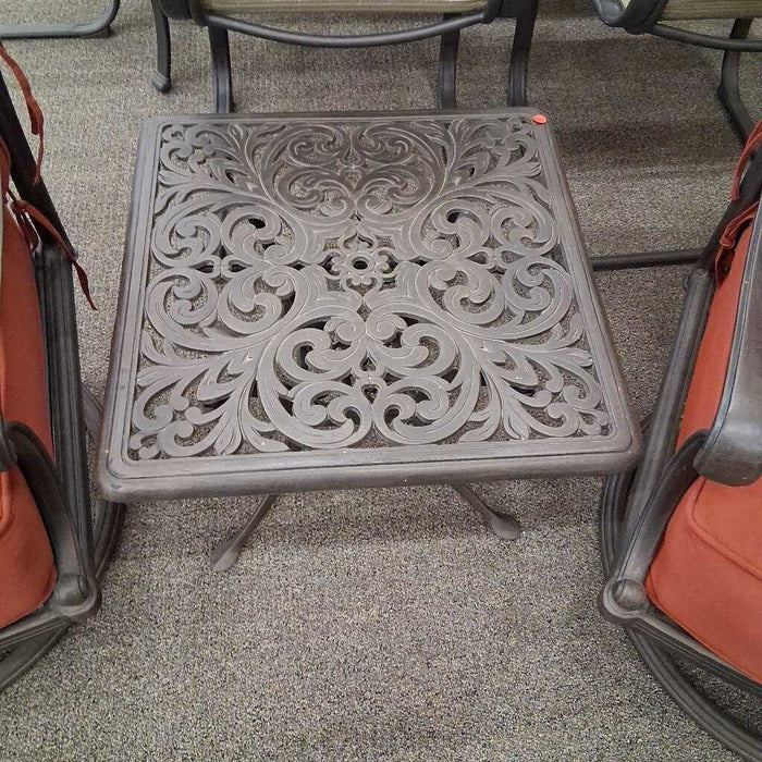 Cast Aluminium Red Fabric 4 Pc Patio Set