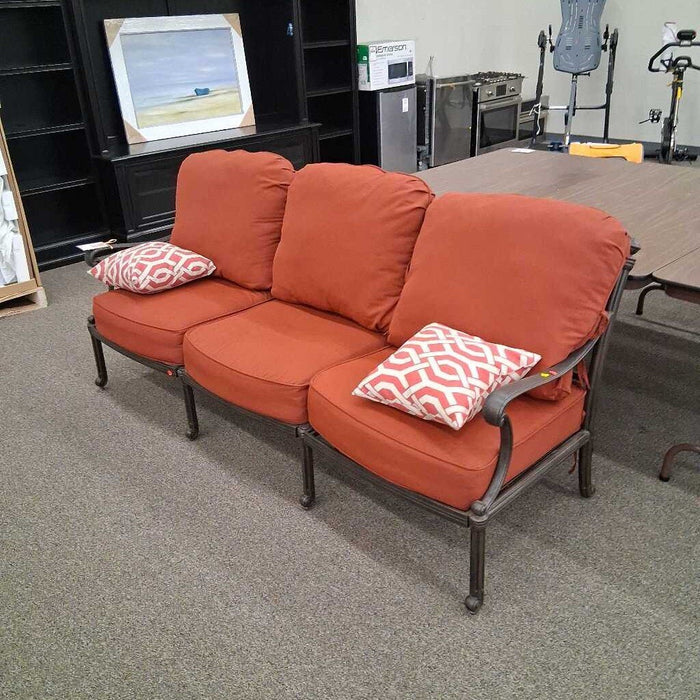 Cast Aluminium Red Fabric 4 Pc Patio Set