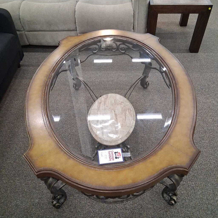 Glass Top Metal Coffee Table