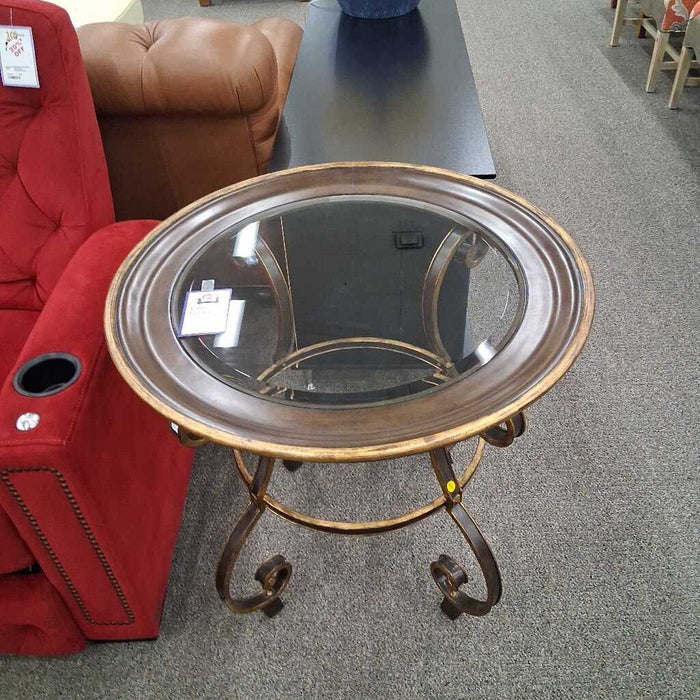 Glass Top End Table