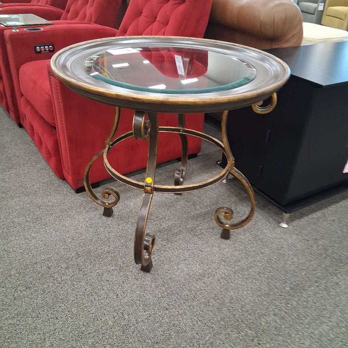 Glass Top End Table