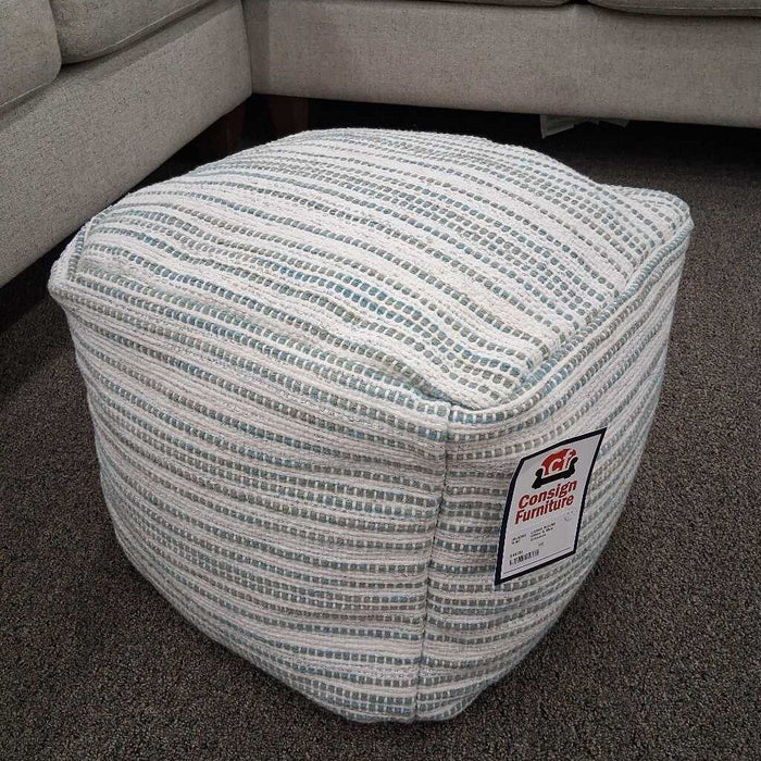 White & Blue Ottoman