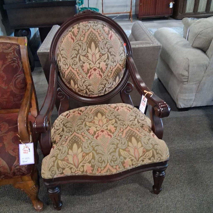 Fabric & Wood Frame Accent Chair