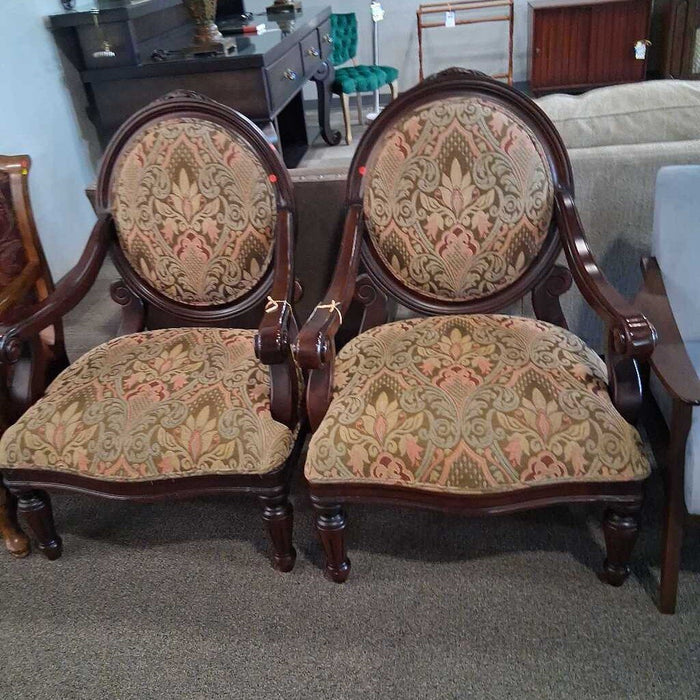 Fabric & Wood Frame Accent Chair