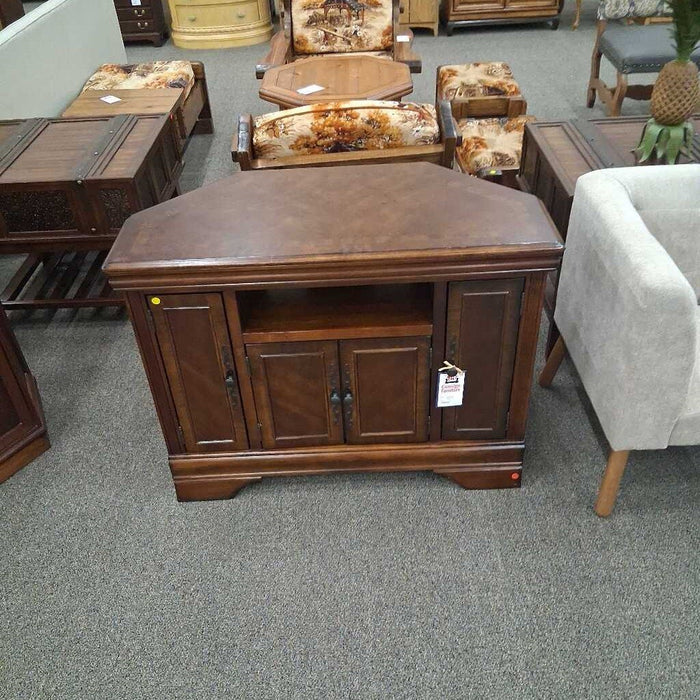 Dark Brown Media Corner Cabinet
