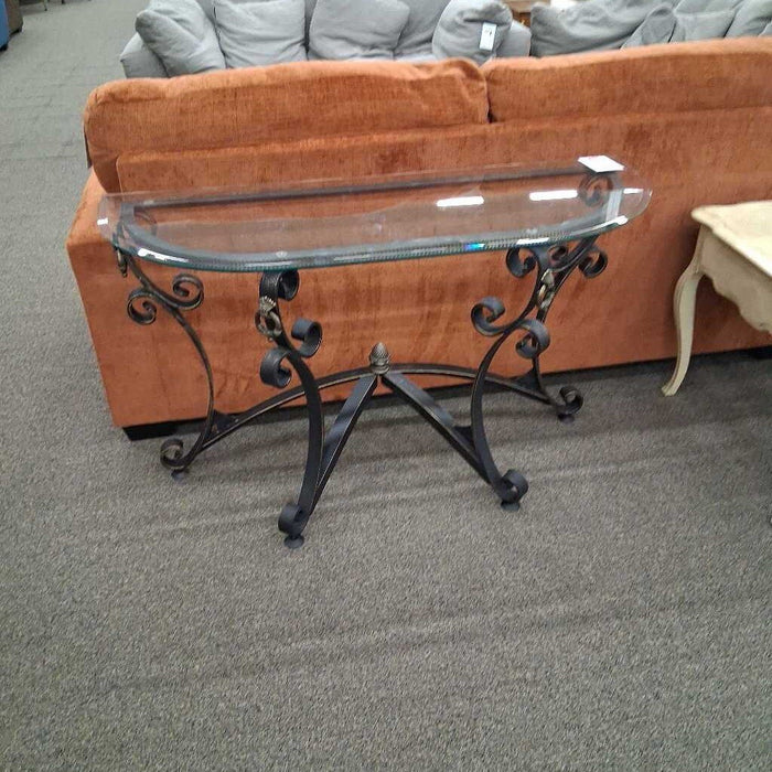Glass Top Sofa Table (Has Scratches)