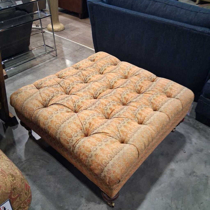 Large Tufted Ottoman on Castors