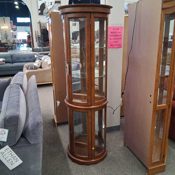 Half Circle Cherry Curio Cabinet