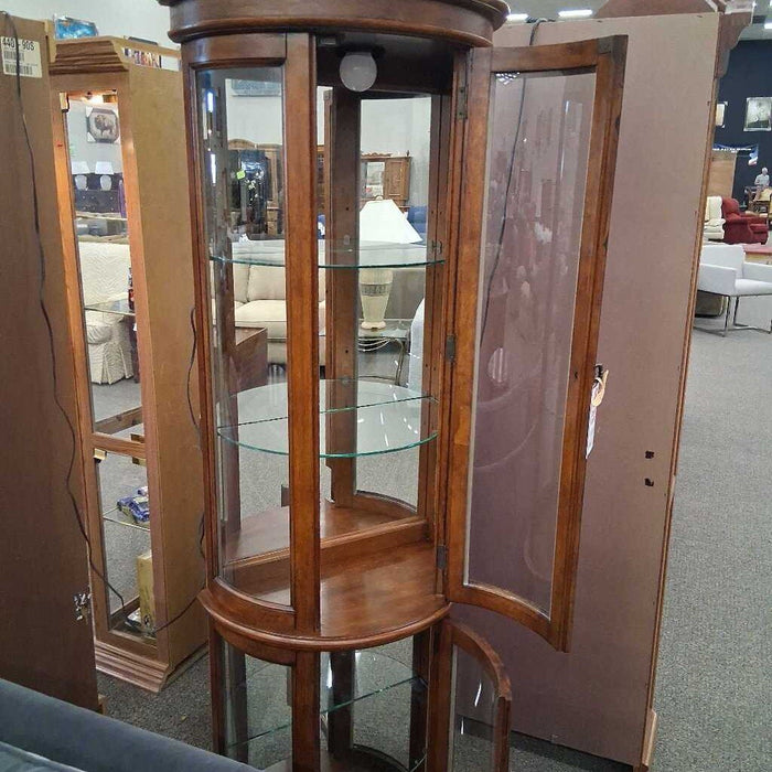 Half Circle Cherry Curio Cabinet