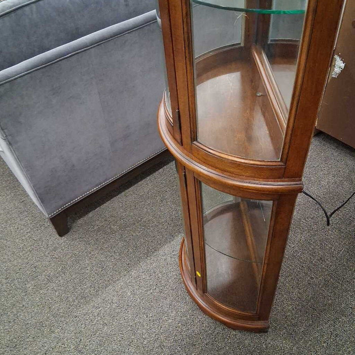 Half Circle Cherry Curio Cabinet