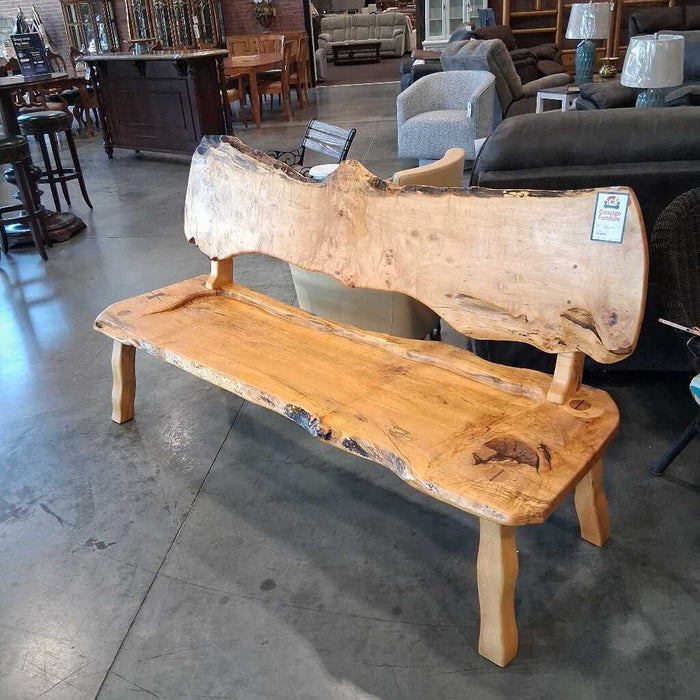Custom Live Edge Pine Bench